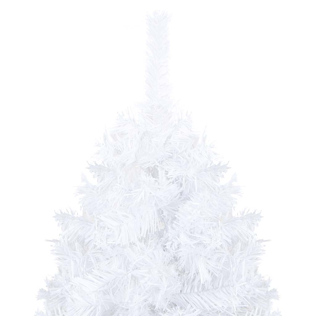 kunstigt juletræ med lys og kuglesæt 150 cm PVC hvid