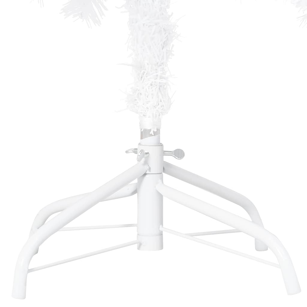 kunstigt juletræ med lys og kuglesæt 150 cm PVC hvid