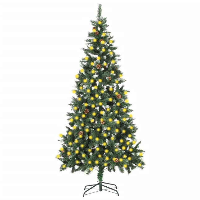 kunstigt juletræ med lys 210 cm