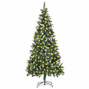 kunstigt juletræ med lys 210 cm