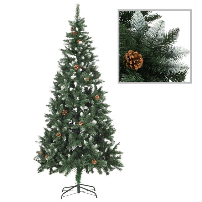 kunstigt juletræ med lys 210 cm