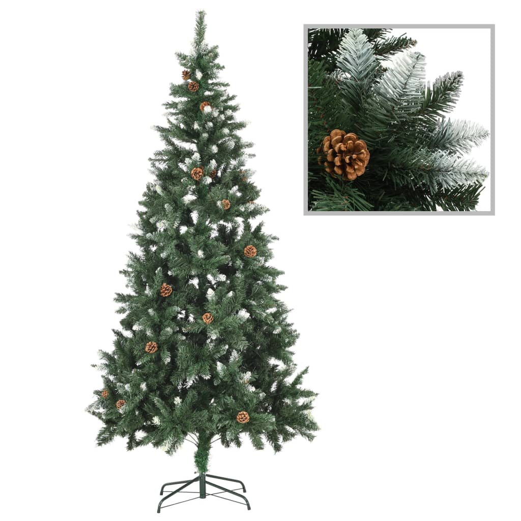 kunstigt juletræ med lys 210 cm