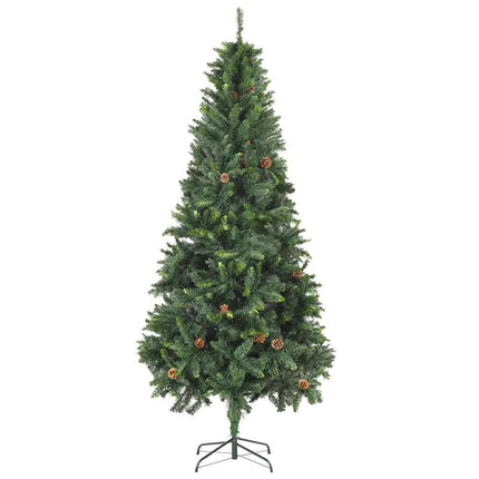 juletræ med lys + julekugler og grankogler 210 cm