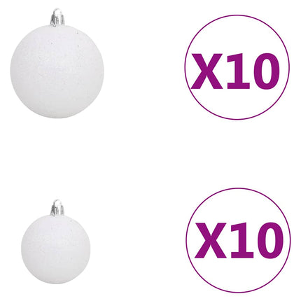 juletræ med lys + julekugler og grankogler 210 cm