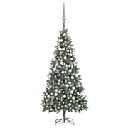 juletræ med lys + julekugler og grankogler 210 cm