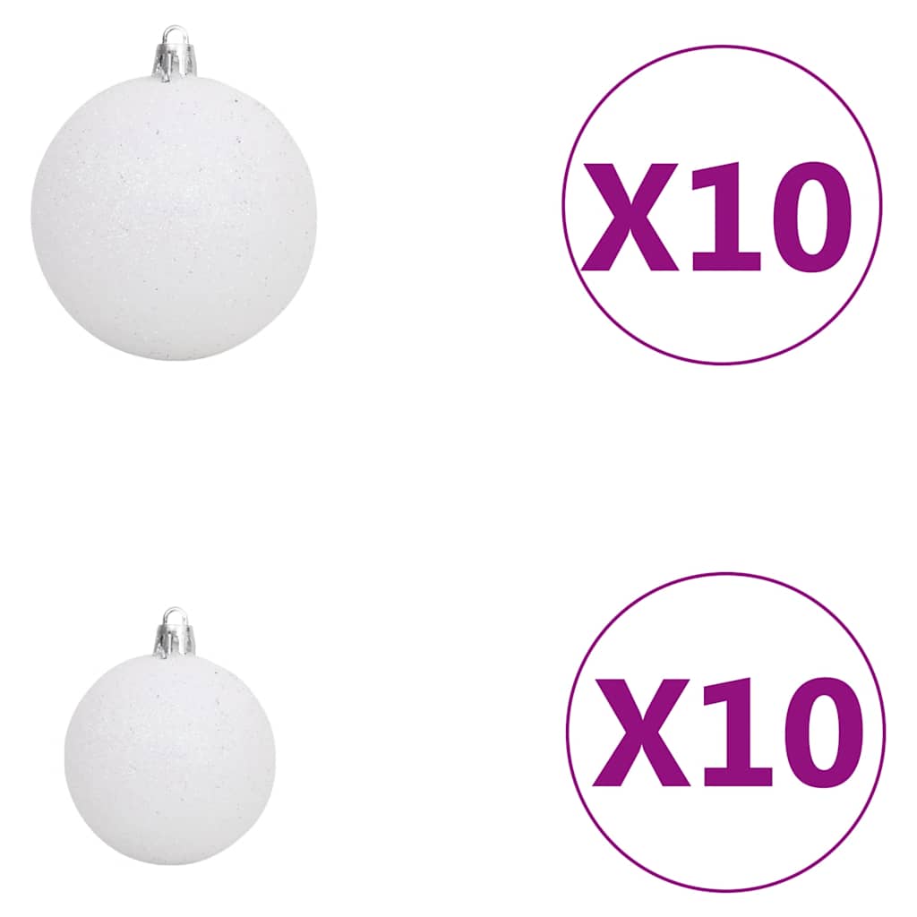 juletræ med lys + julekugler og grankogler 210 cm