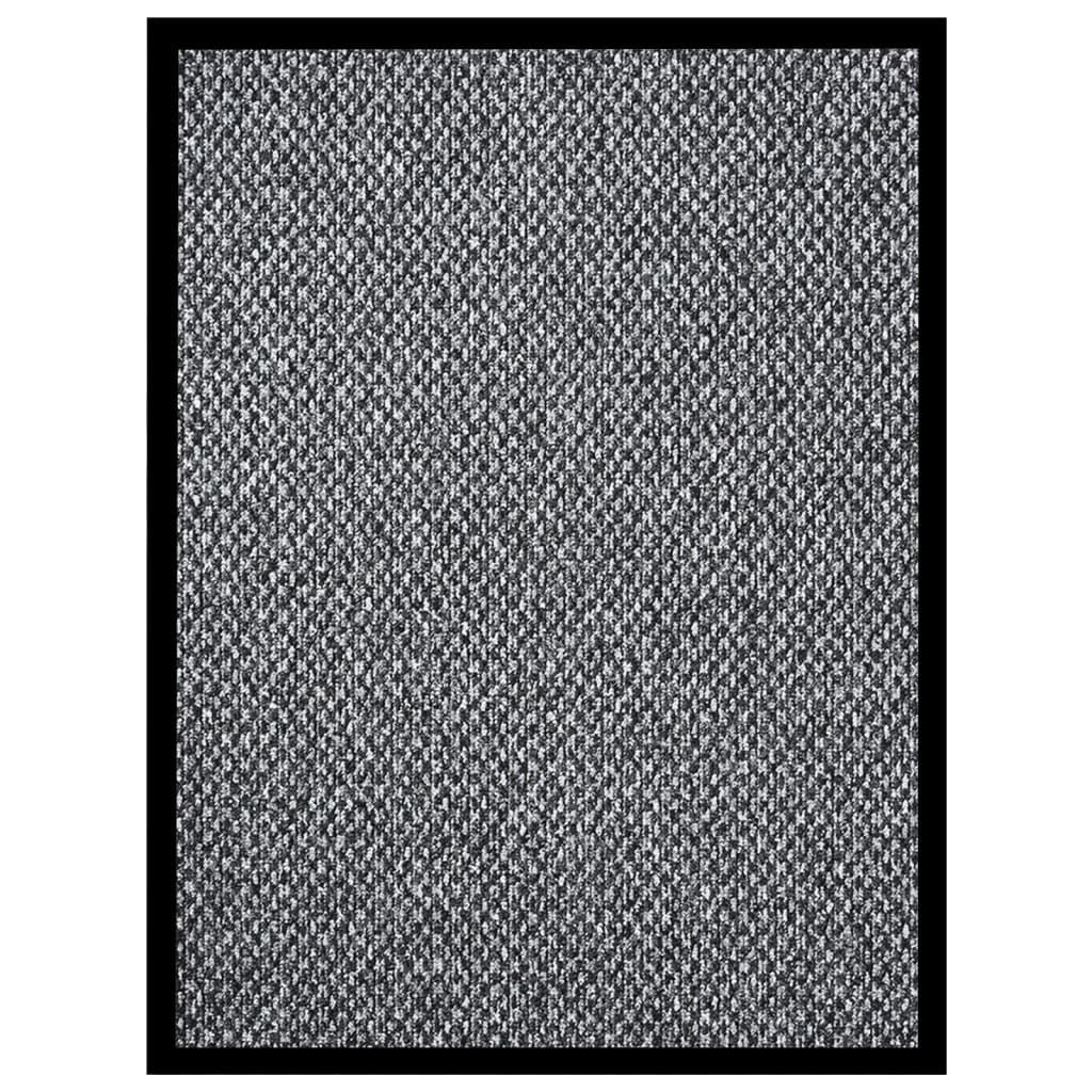 Dørmåtte 40×60 cm - grå loop-pile med skridsikker bund