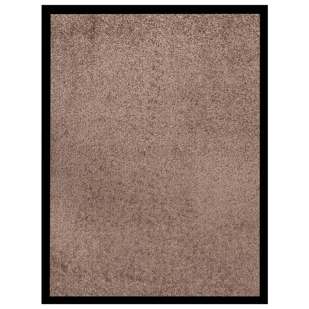 Dørmåtte 60×80 cm - brun velour med skridsikker bund