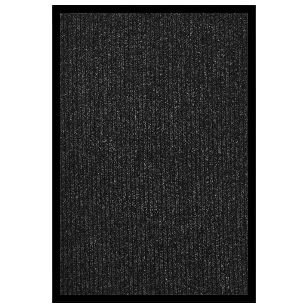 dørmåtte 80x120 cm stribet antracitgrå billede