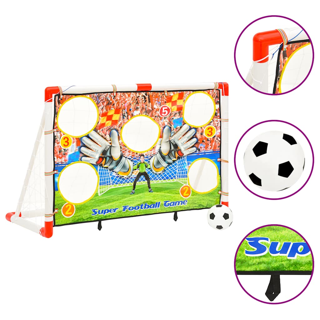 Fodboldmål med målvæg til børn 120 × 51 × 77,5 cm - sæt med bold og pumpe