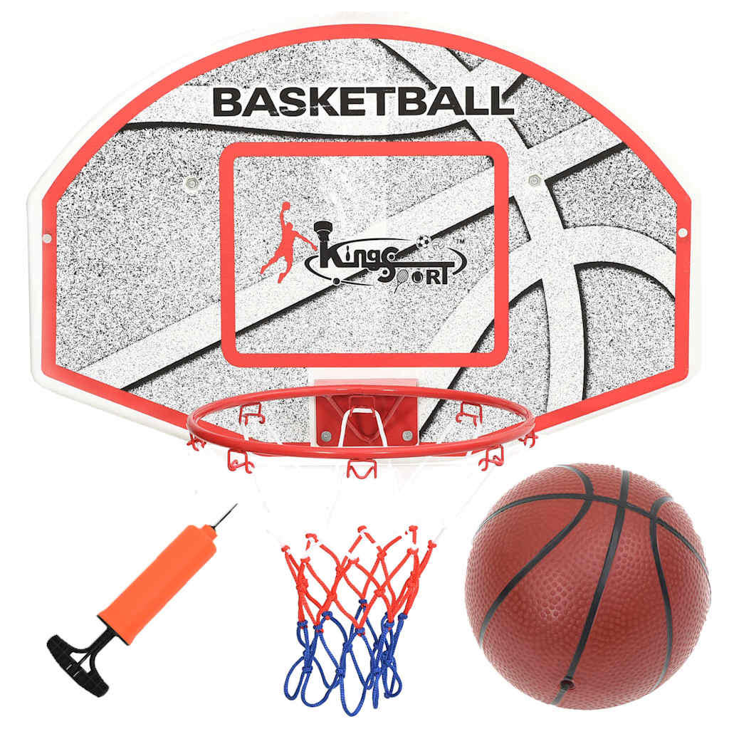vægmonteret basketballkurv med plade 5 dele 66x44,5 cm
