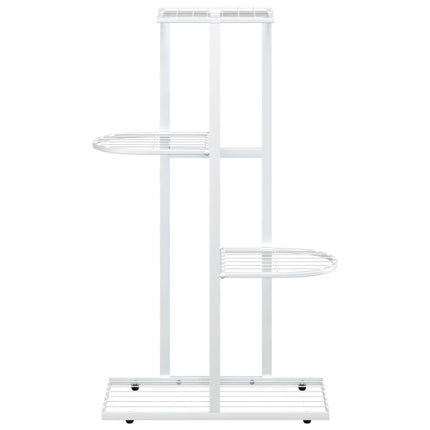 blomsterstativ i 4 niveauer 43x22x76 cm metal hvid