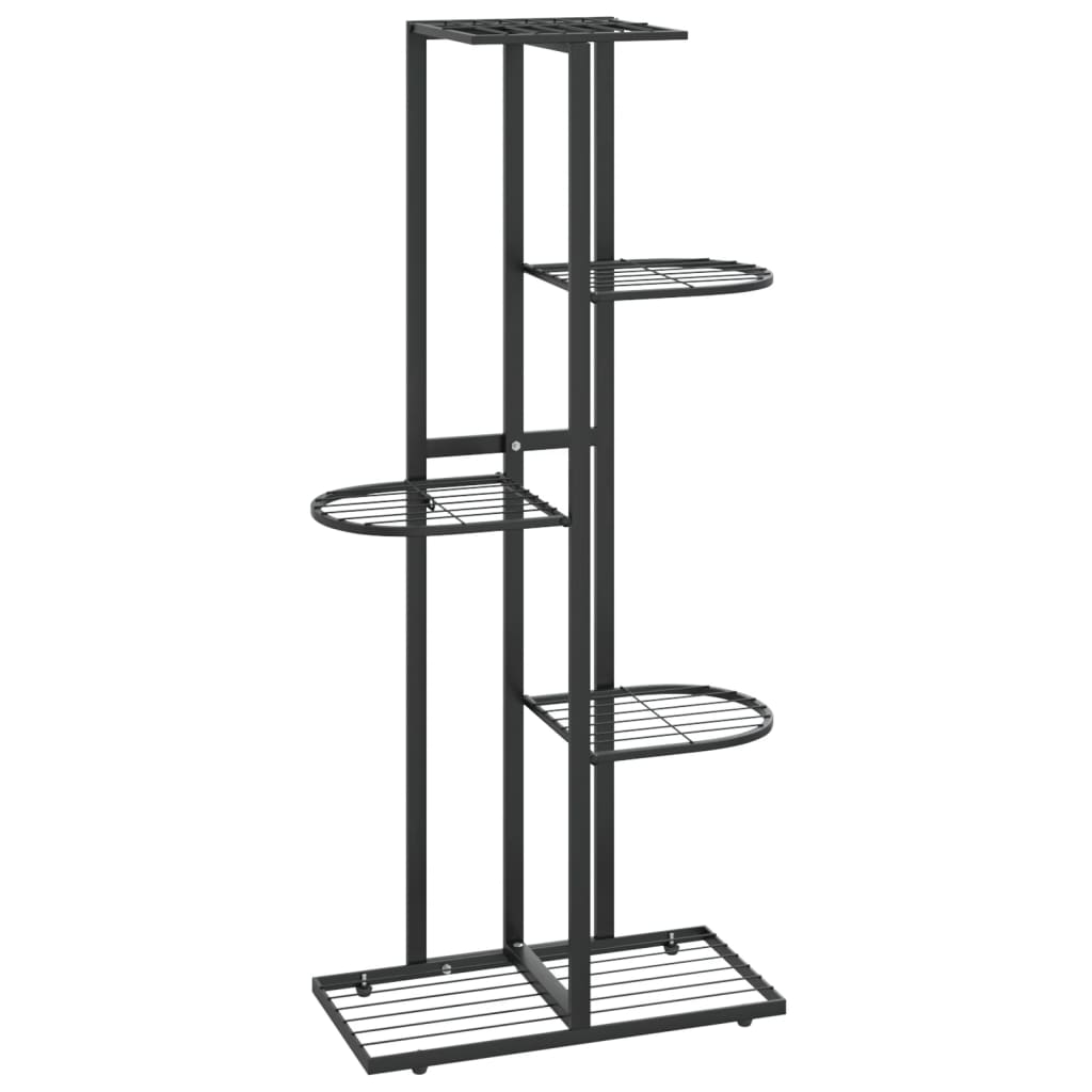 blomsterstativ i 5 niveauer 43x22x98 cm metal sort