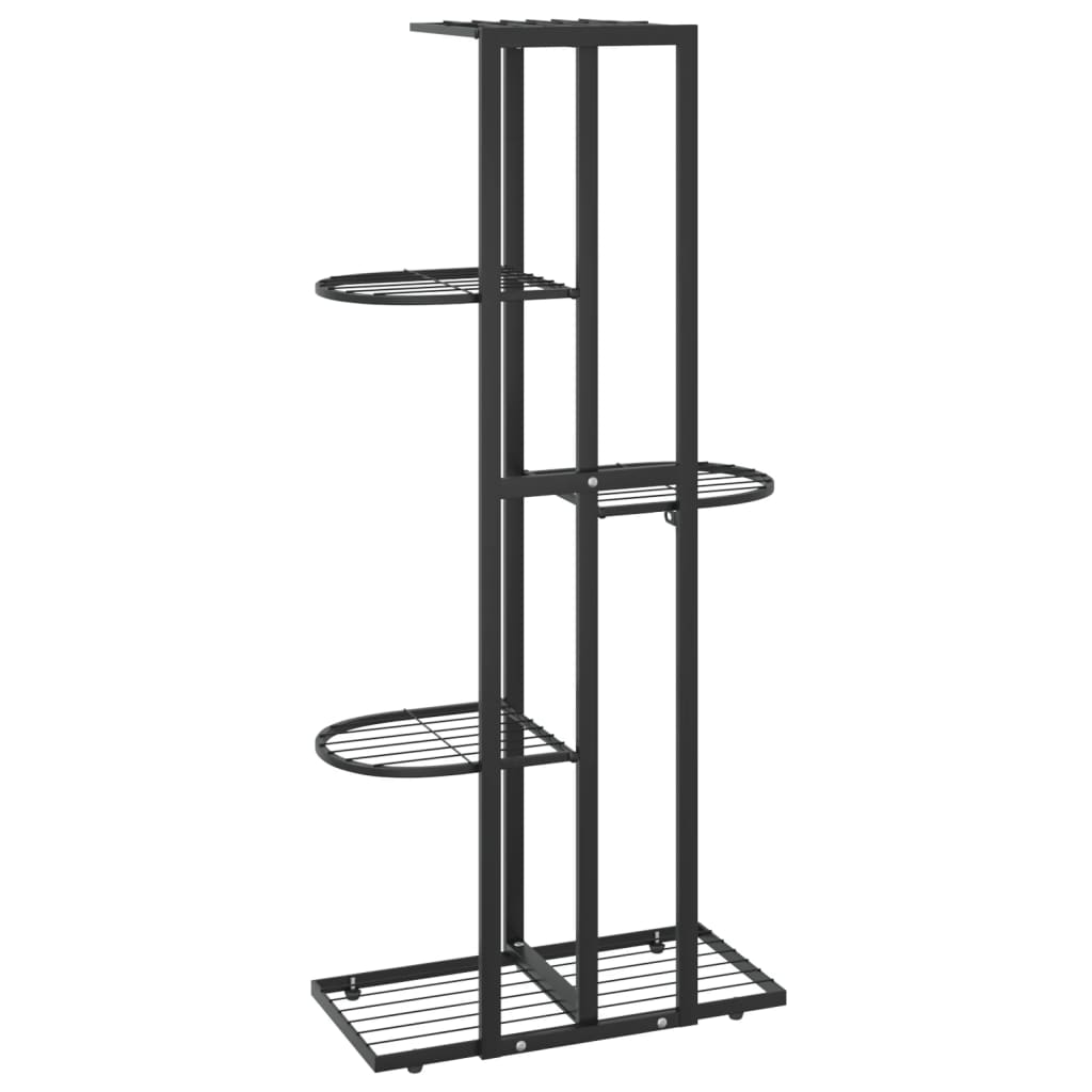 blomsterstativ i 5 niveauer 43x22x98 cm metal sort