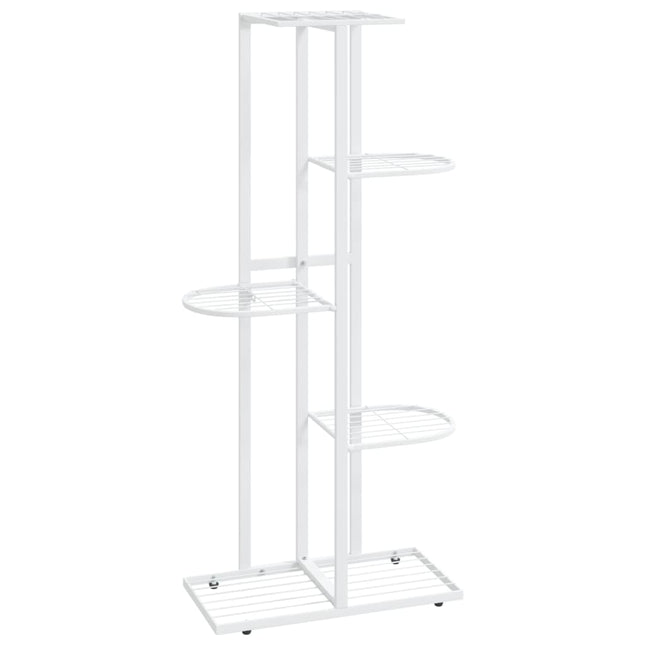blomsterstativ i 5 niveauer 43x22x98 cm metal hvid