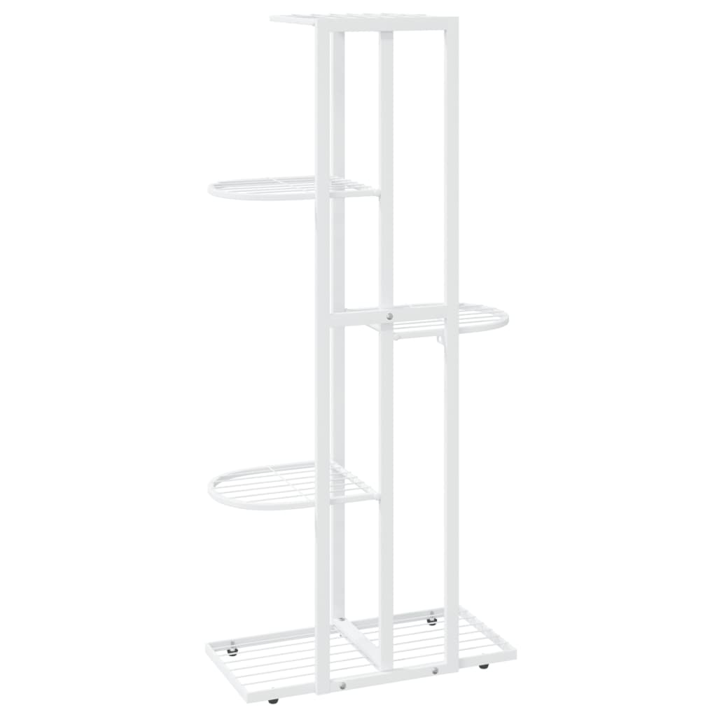 blomsterstativ i 5 niveauer 43x22x98 cm metal hvid