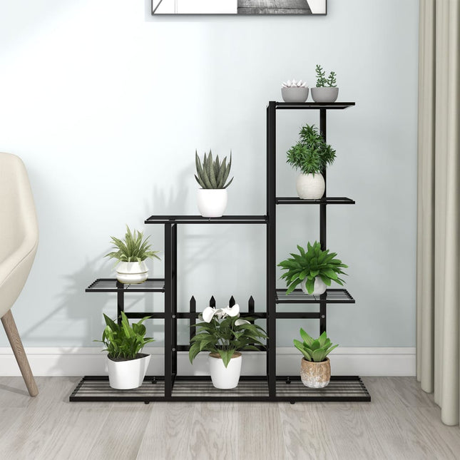 blomsterstativ 94,5x25x88 cm metal sort