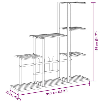 blomsterstativ 94,5x25x88 cm metal hvid