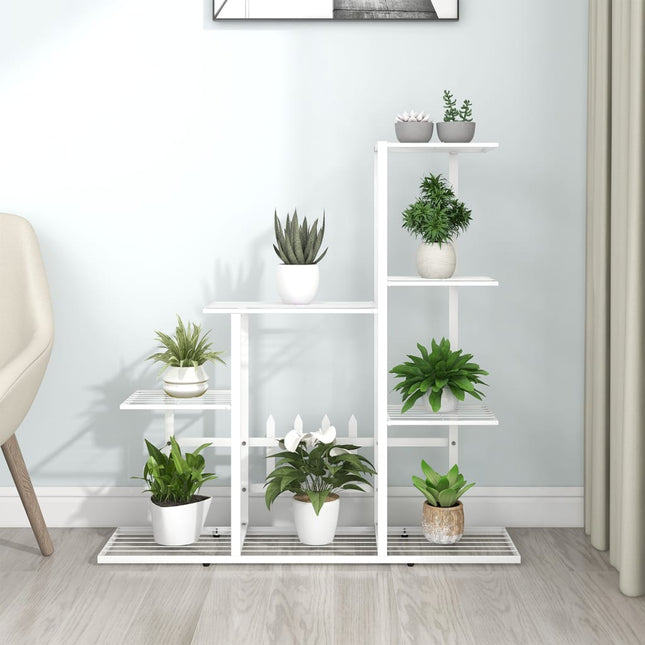 blomsterstativ 94,5x25x88 cm metal hvid