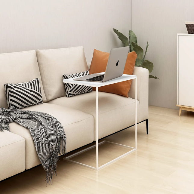sidebord 55x35x66 cm konstrueret træ hvid