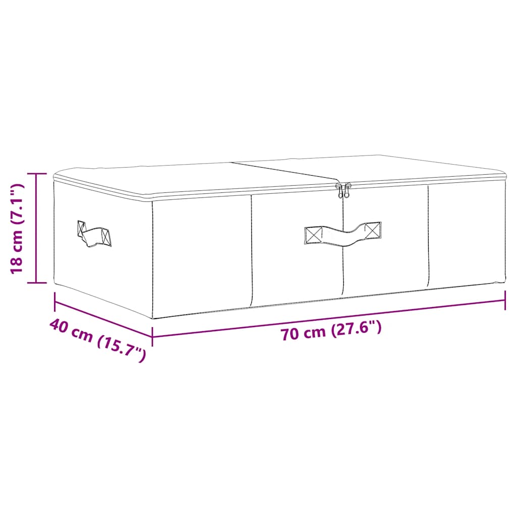 opbevaringskasser 2 stk. 70x40x18 cm stof cremefarvet