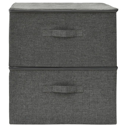 opbevaringskasser 2 stk. 43x34x23 cm stof antracitgrå