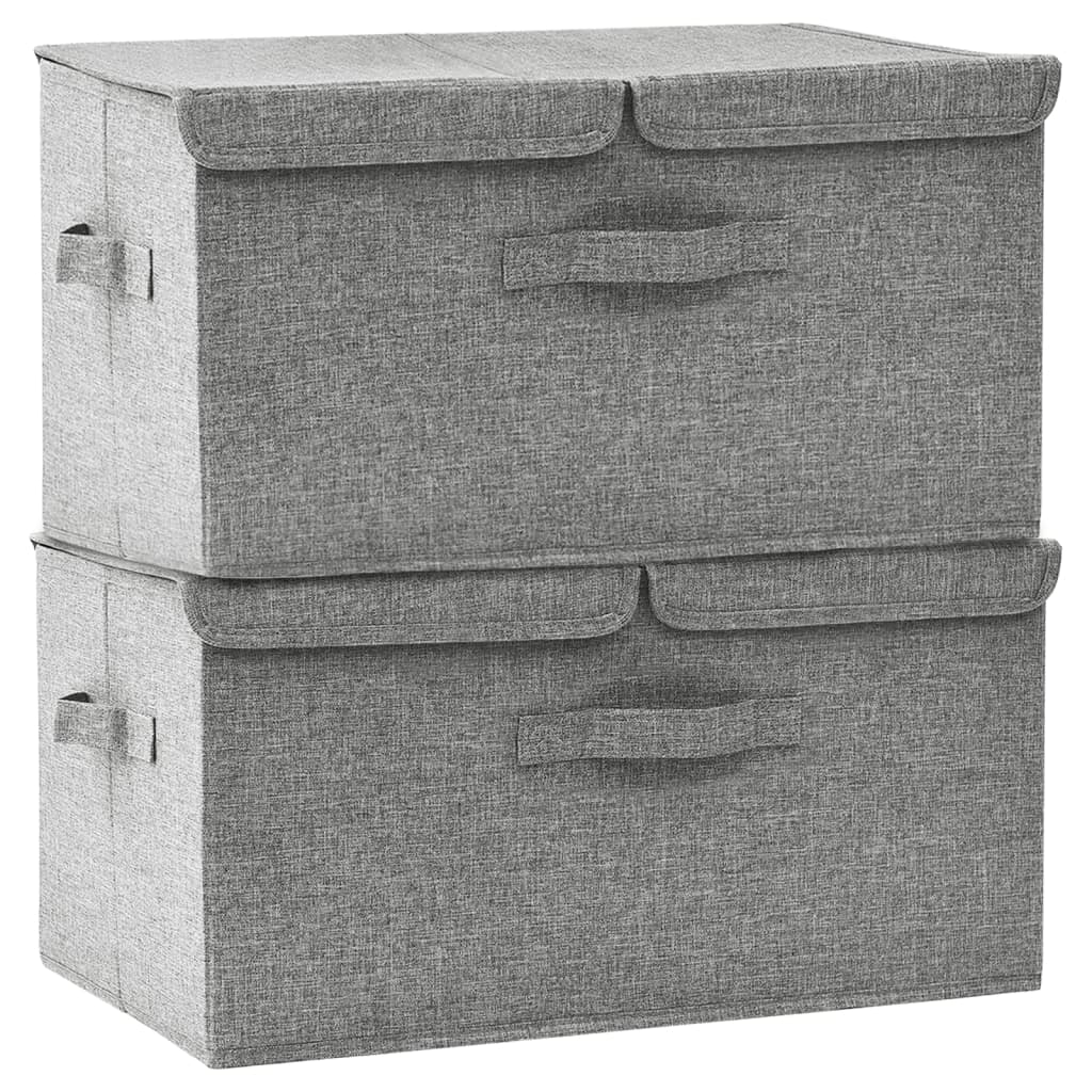 opbevaringskasser 2 stk. 50x30x25 cm stof grå