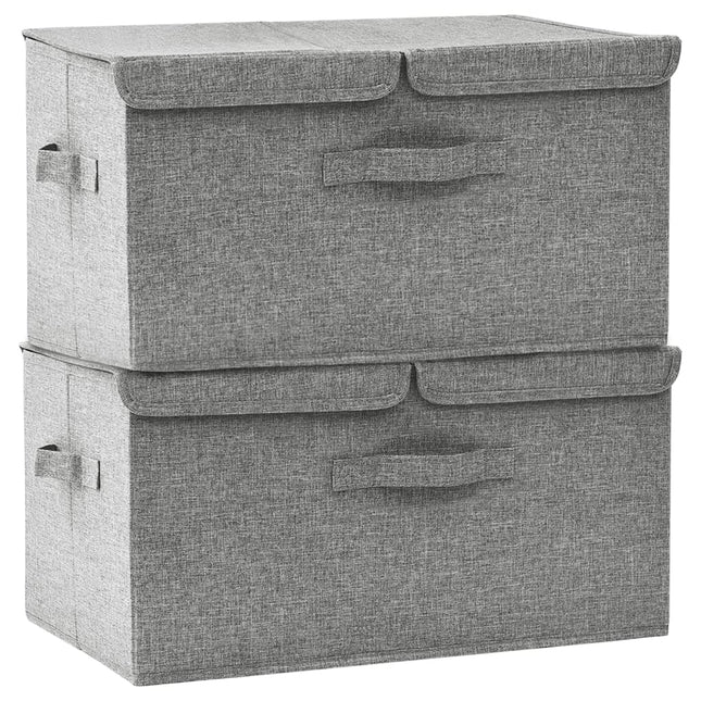 opbevaringskasser 2 stk. 50x30x25 cm stof grå