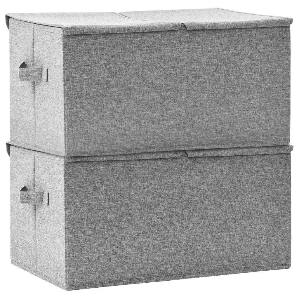 opbevaringskasser 2 stk. 50x30x25 cm stof grå