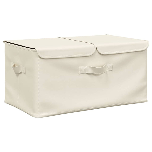 opbevaringskasse 50x30x25 cm stof cremefarvet