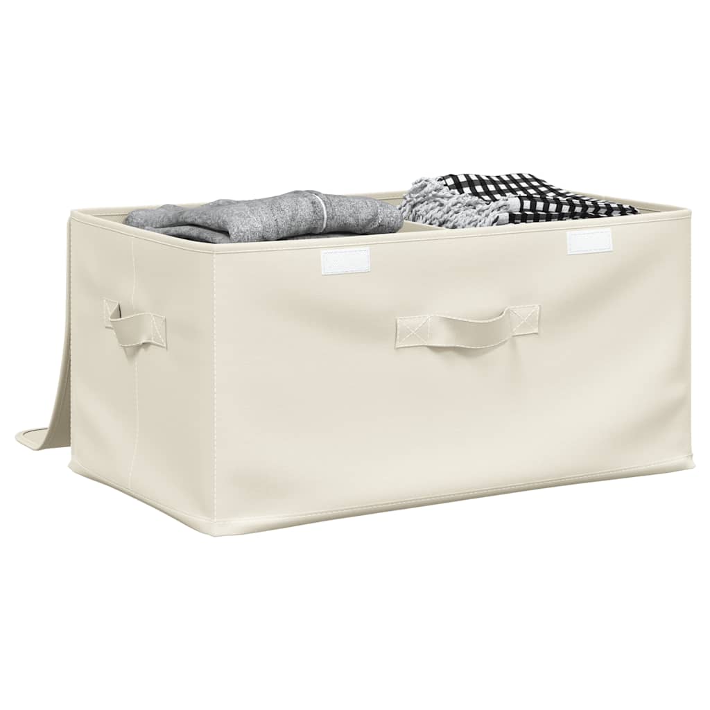 opbevaringskasse 50x30x25 cm stof cremefarvet
