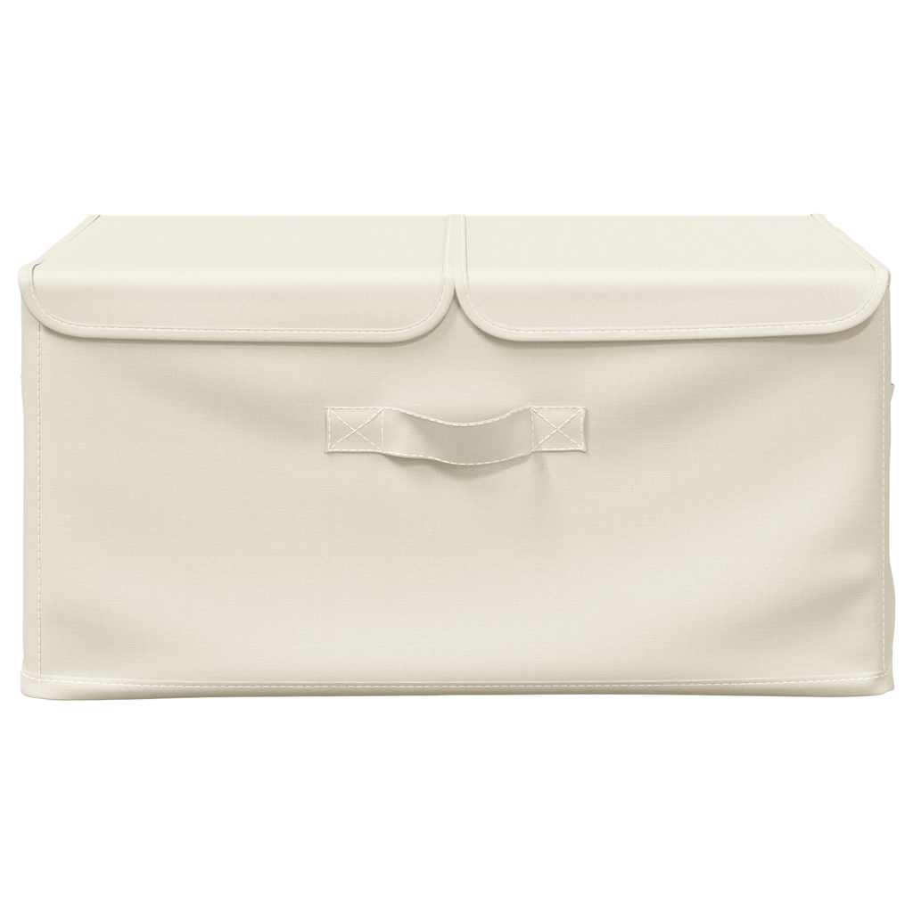 opbevaringskasse 50x30x25 cm stof cremefarvet