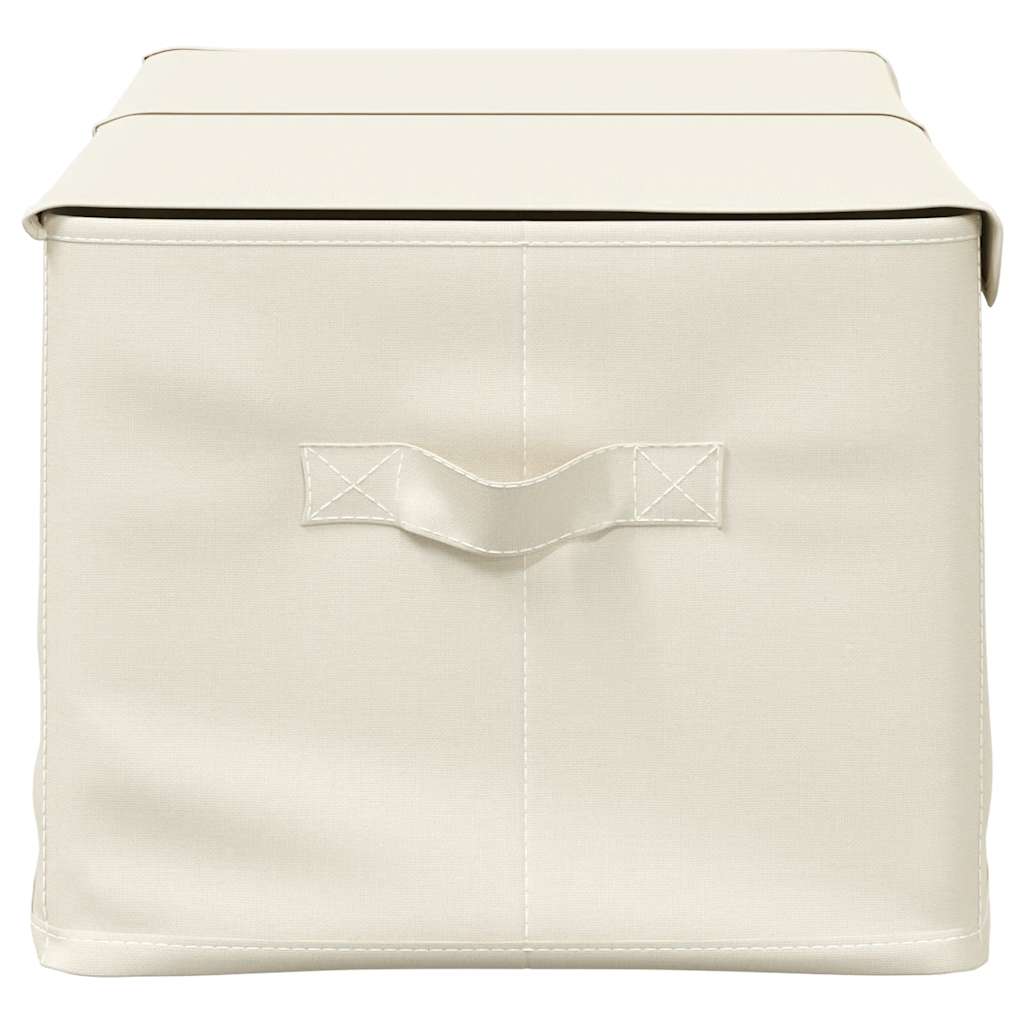opbevaringskasse 50x30x25 cm stof cremefarvet