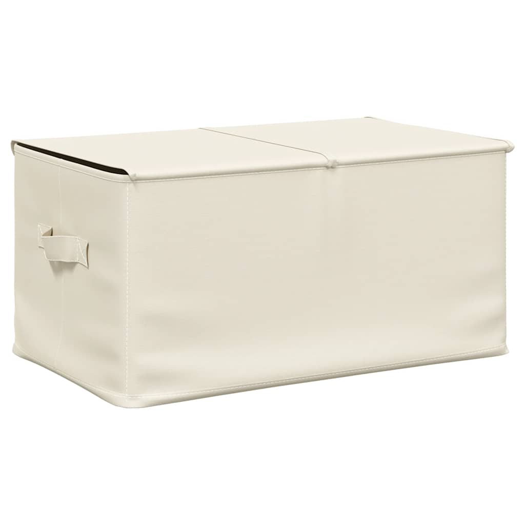 opbevaringskasse 50x30x25 cm stof cremefarvet