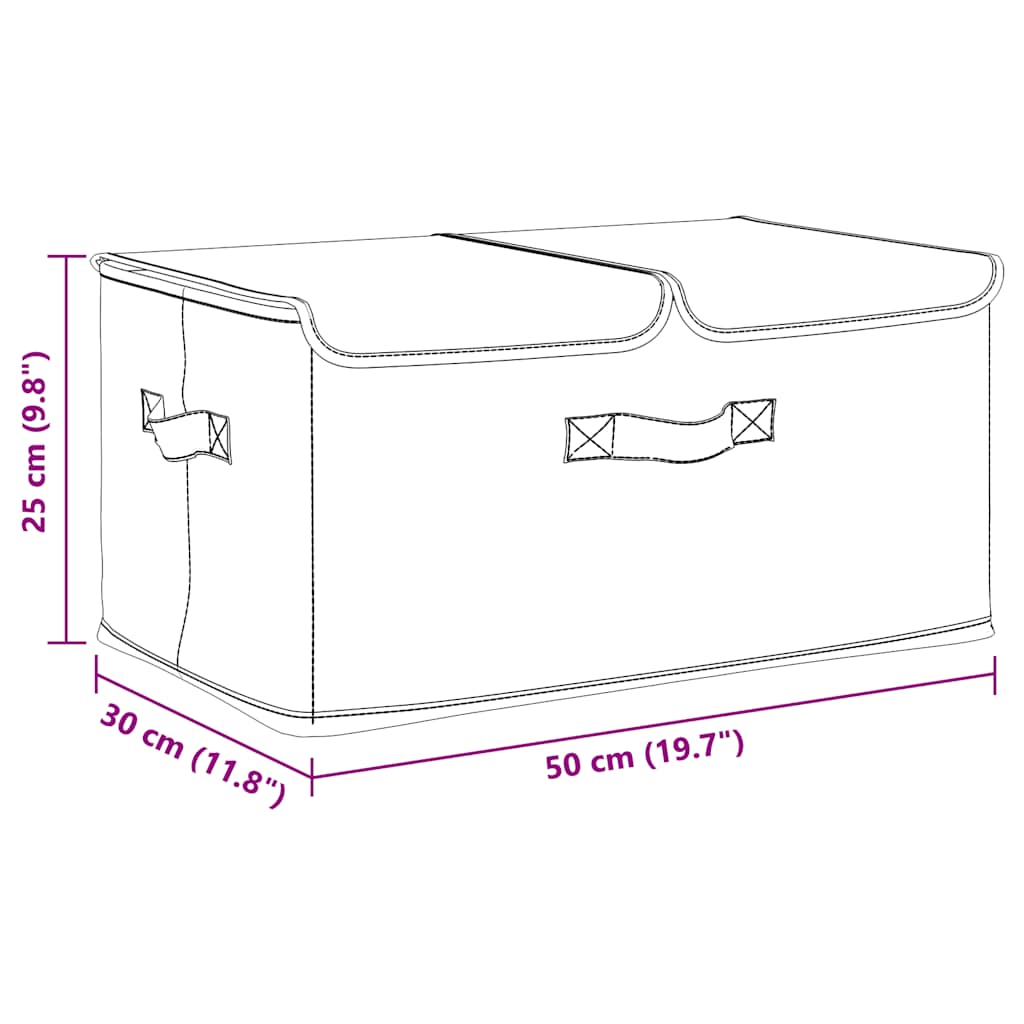 opbevaringskasse 50x30x25 cm stof cremefarvet