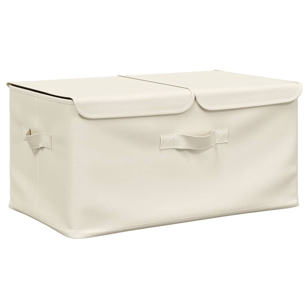 opbevaringskasser 2 stk. 50x30x25 cm stof cremefarvet