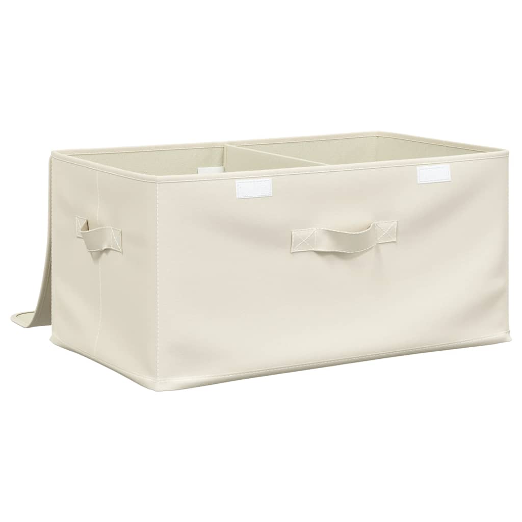 opbevaringskasser 2 stk. 50x30x25 cm stof cremefarvet