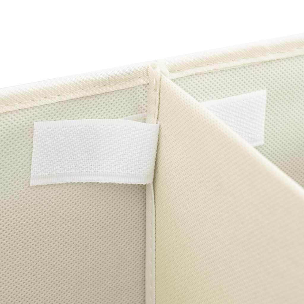 opbevaringskasser 2 stk. 50x30x25 cm stof cremefarvet