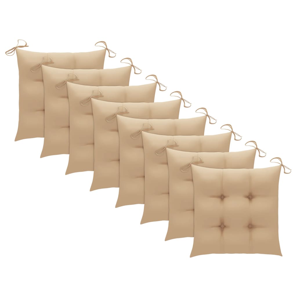 foldbare havestole 8 stk. med hynder massivt akacietræ