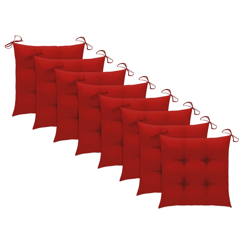 foldbare havestole 8 stk. med hynder massivt akacietræ