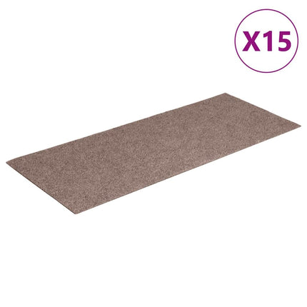 trappemåtter selvklæbende 15 stk. 60x25 cm lysebrune rektangulære