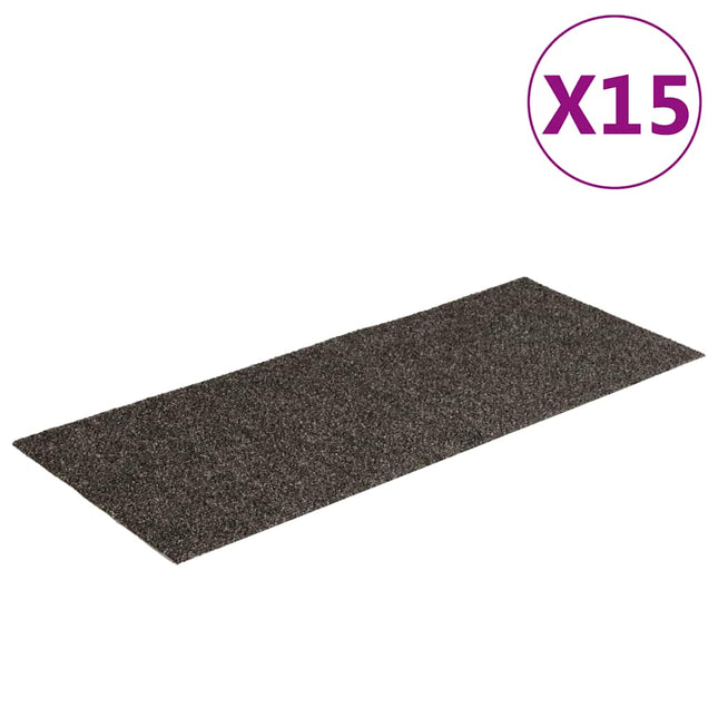 trappemåtter selvklæbende 15 stk. 60x25 cm antracit rektangulære