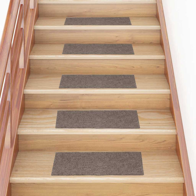 trappemåtter selvklæbende 15 stk. 60x25 cm beige rektangulære