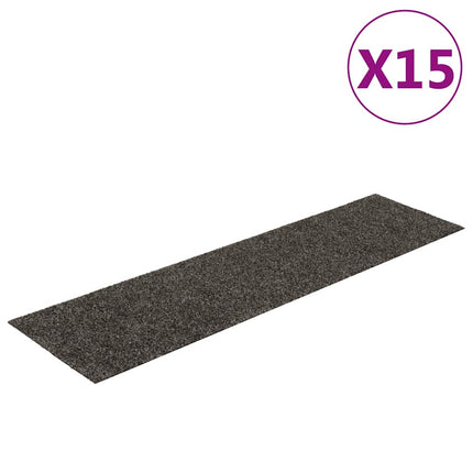 trappemåtter selvklæbende 15 stk. 76x20 cm antracit rektangulære