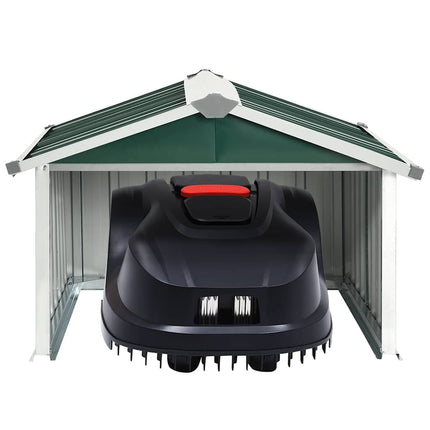 garage til robotplæneklipper 92x97x63 cm galvaniseret stål grøn