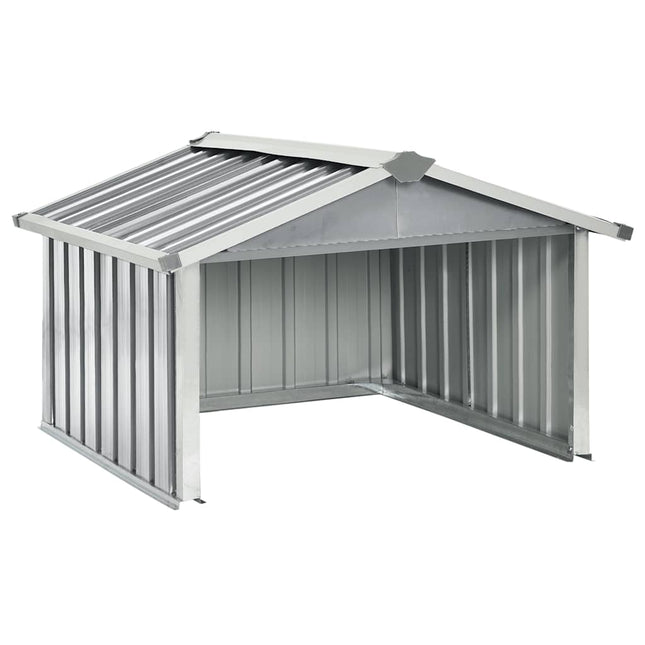garage til robotplæneklipper 92x97x63 cm galvaniseret stål grå