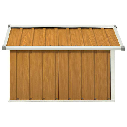 garage til robotplæneklipper 92x97x63 cm galvaniseret stål brun