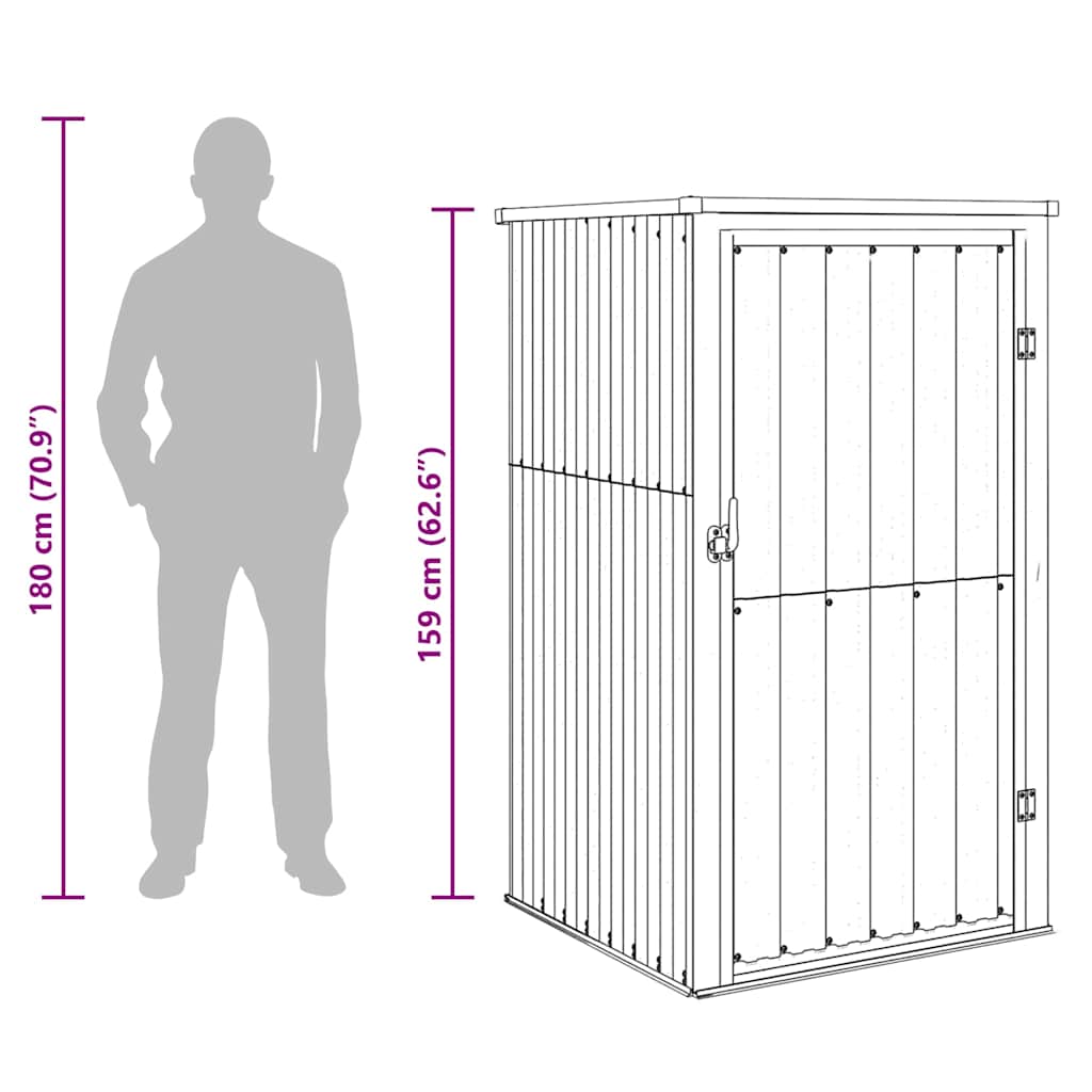 redskabsskur til haven 88x89x161 cm galvaniseret stål antracit