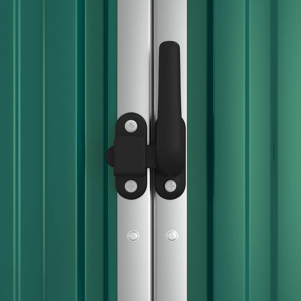 redskabsskur til haven 225x89x161 cm galvaniseret stål grøn