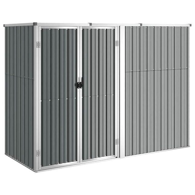 redskabsskur til haven 225x89x161 cm galvaniseret stål grå